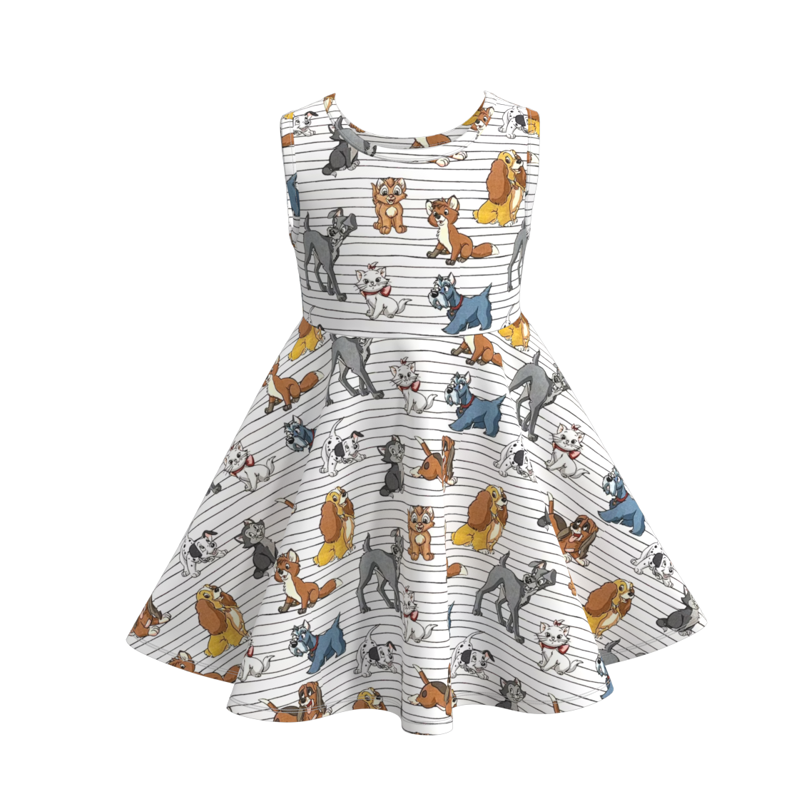 （Pre Order）Girls Summer Sleeveless Cartoon Print Twirl Dress