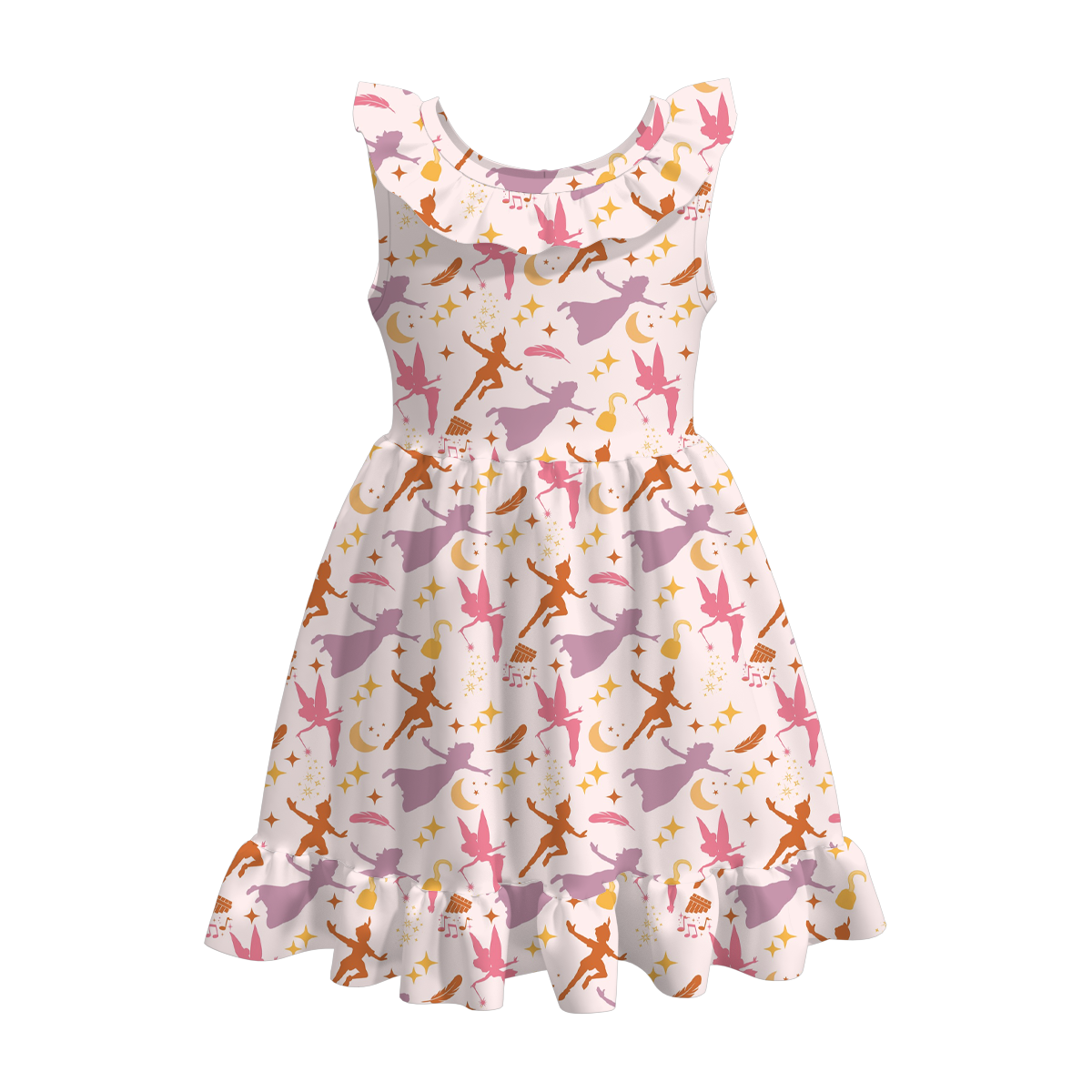 （Pre Order）Girls Summer Tinker Bell Print Twirl Dress