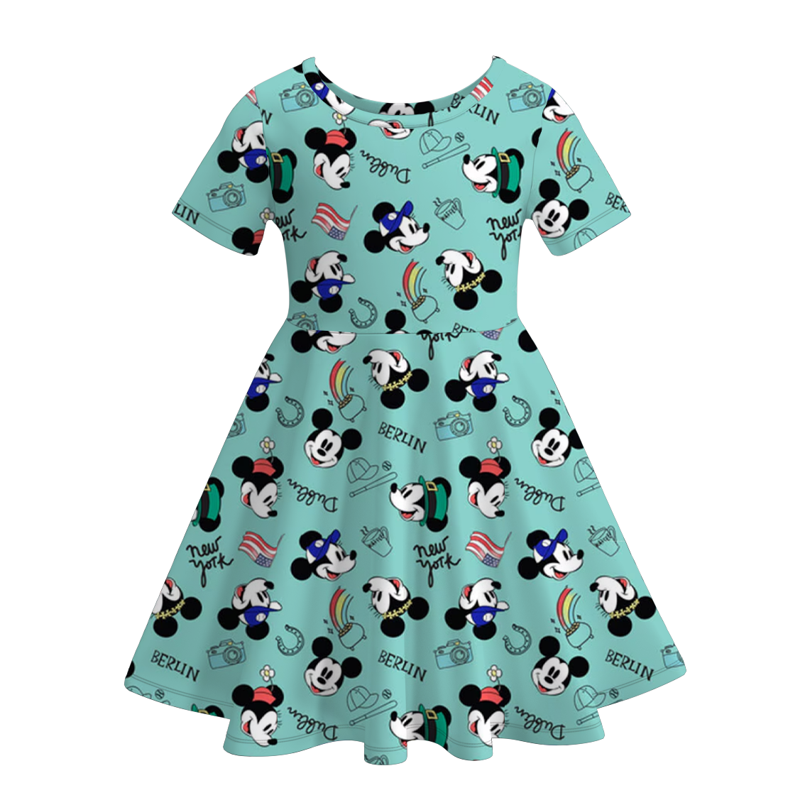 （Pre Order）Girls Summer Mickey Print Twirl Dress