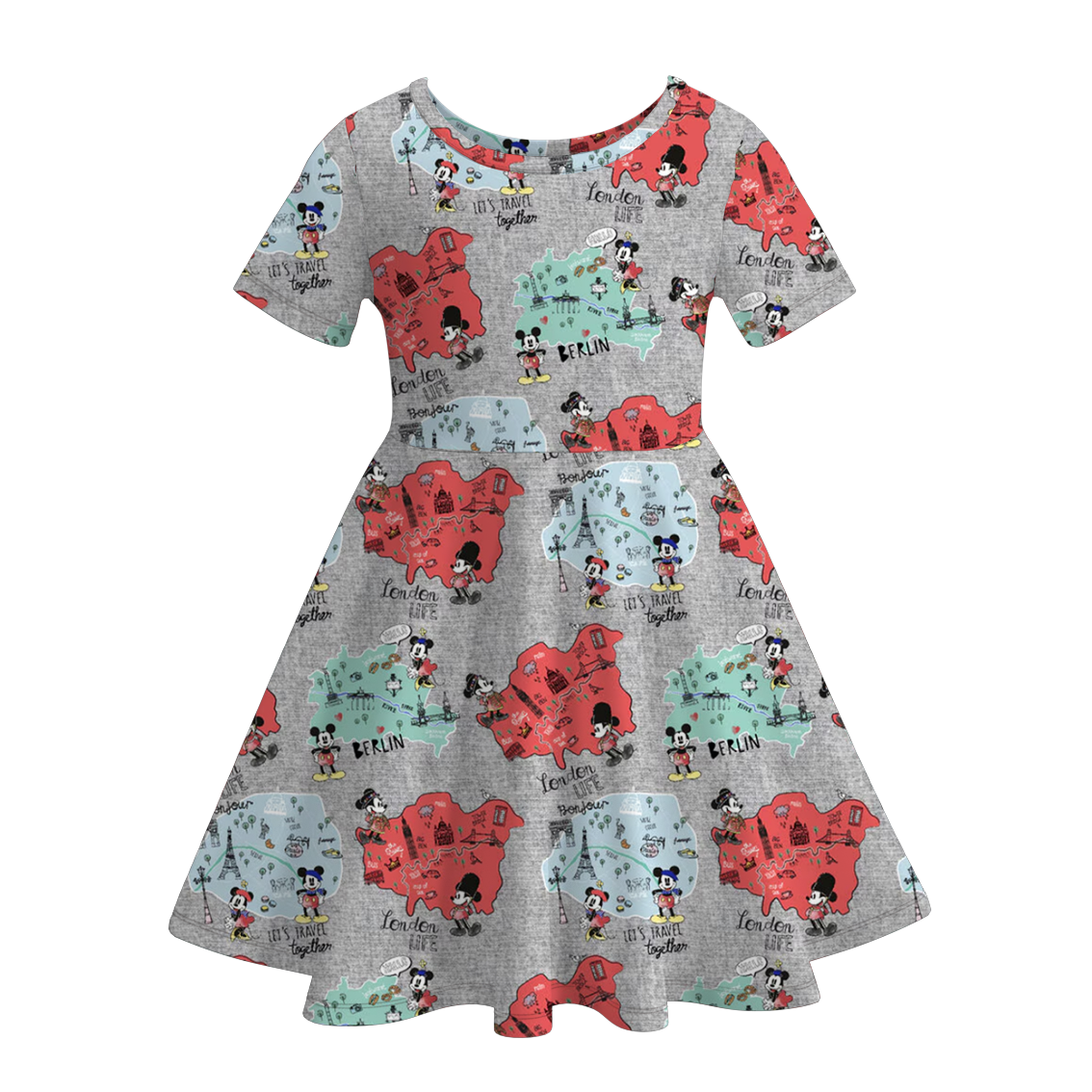 （Pre Order）Girls Summer Mickey Print Twirl Dress