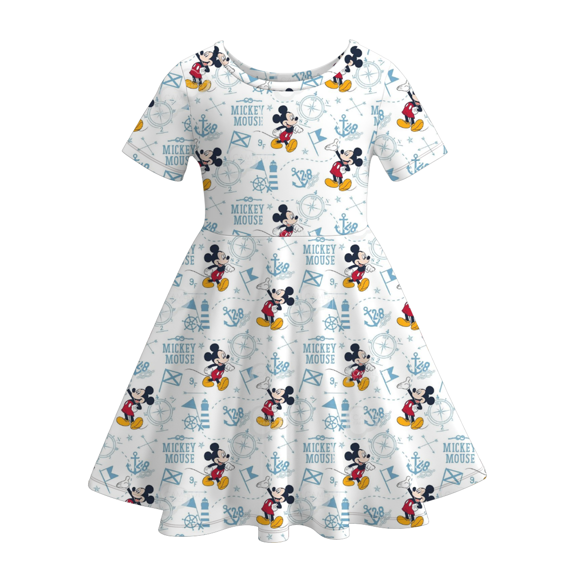 （Pre Order）Girls Summer Mickey Print Twirl Dress