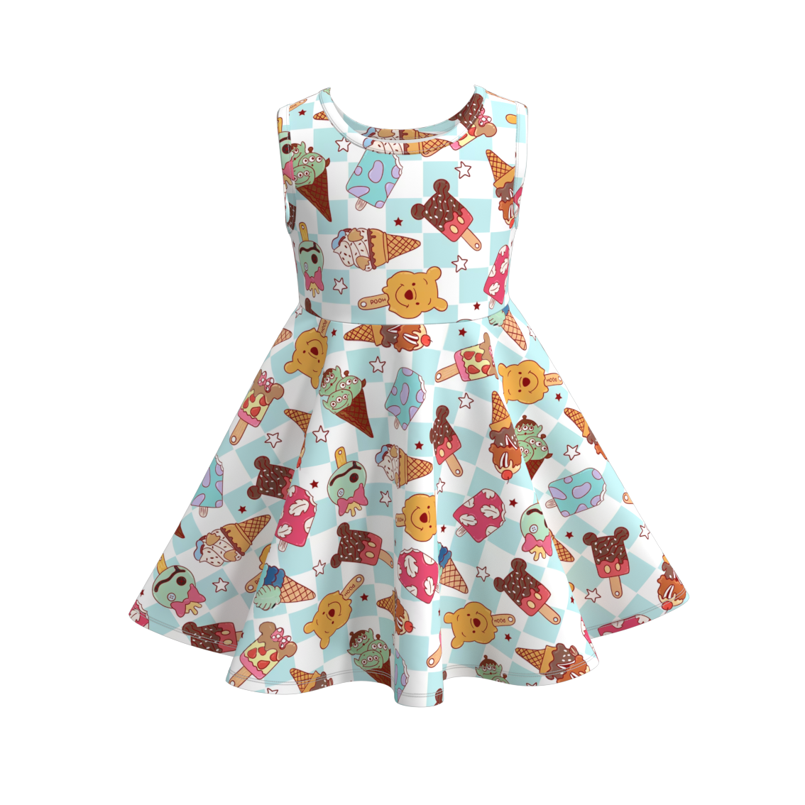 （Pre Order）Girls Summer Ice Cream Print Twirl Dress