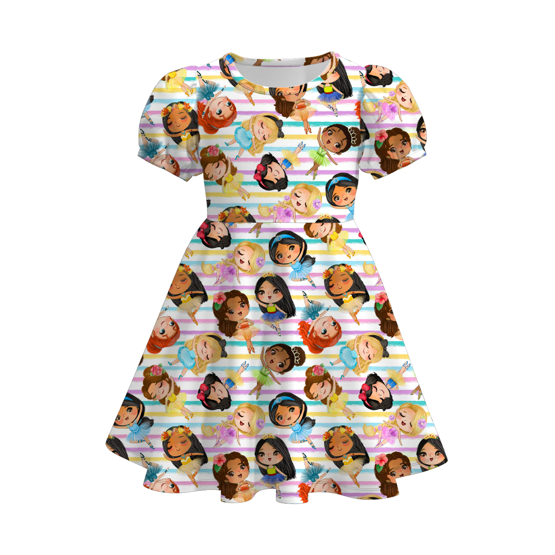 （Pre Order）Girls Summer Snow White Print Dress