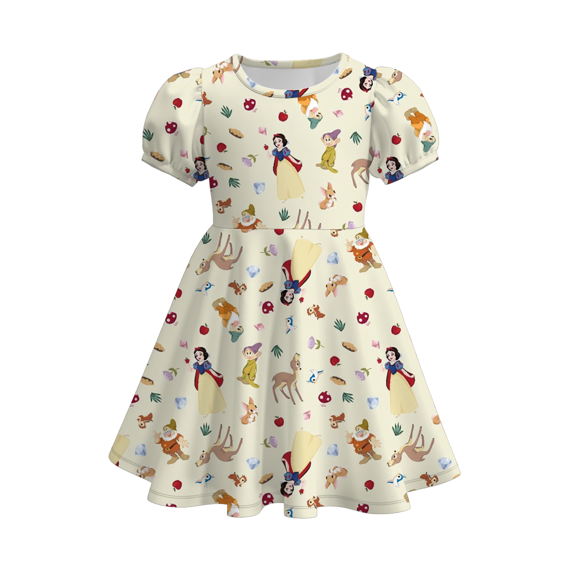 （Pre Order）Girls Summer Snow White Print Dress