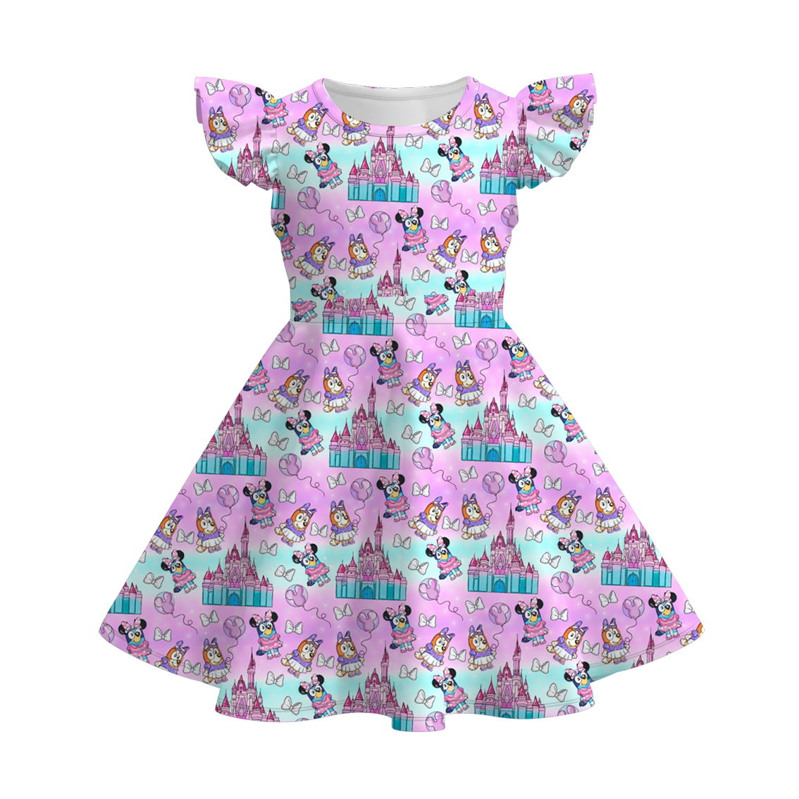 （Pre Order）Girls Summer Buley Print Twirl Dress