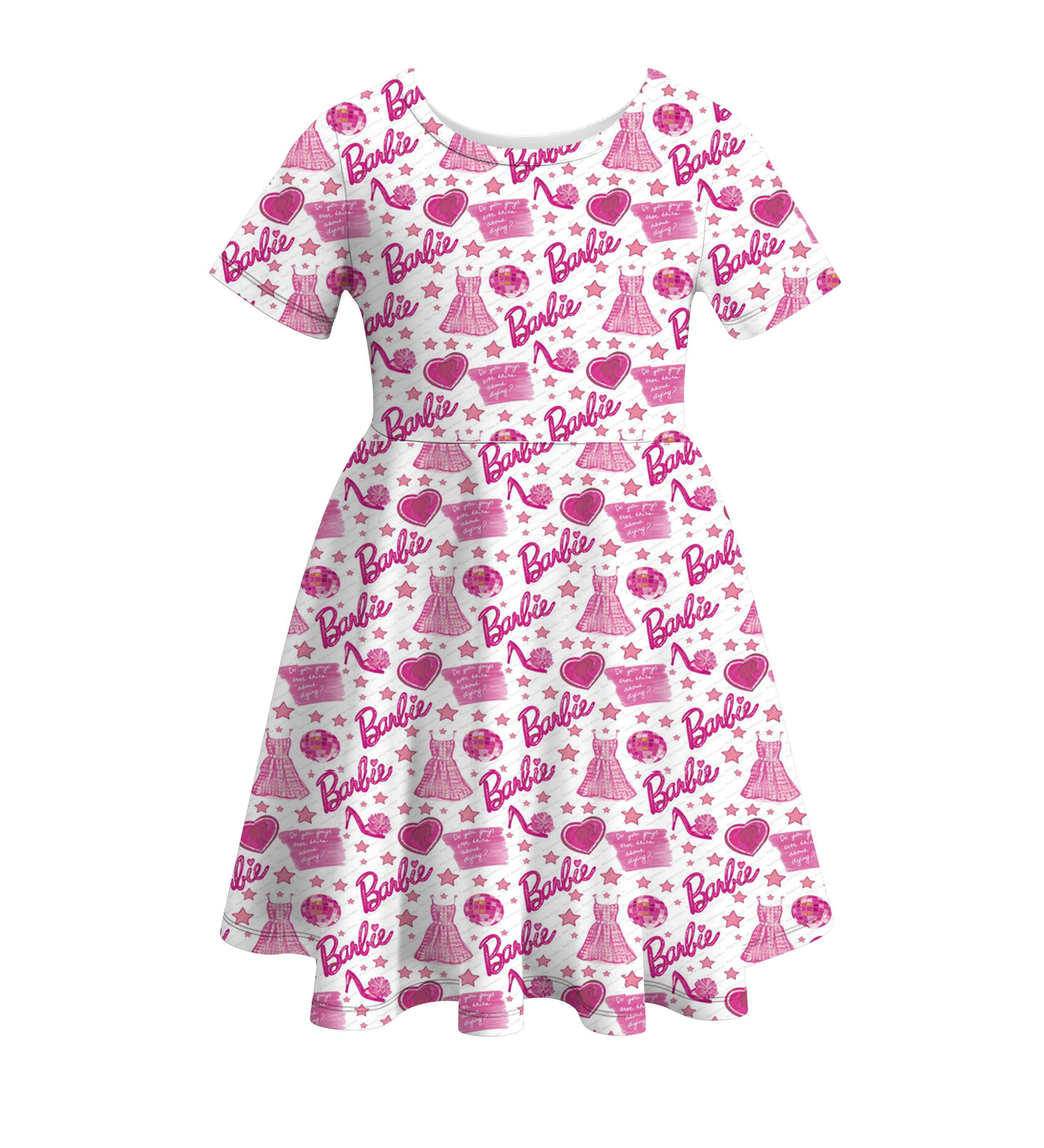 （Pre Order）Girls Summer Barbie Print Twirl Dress