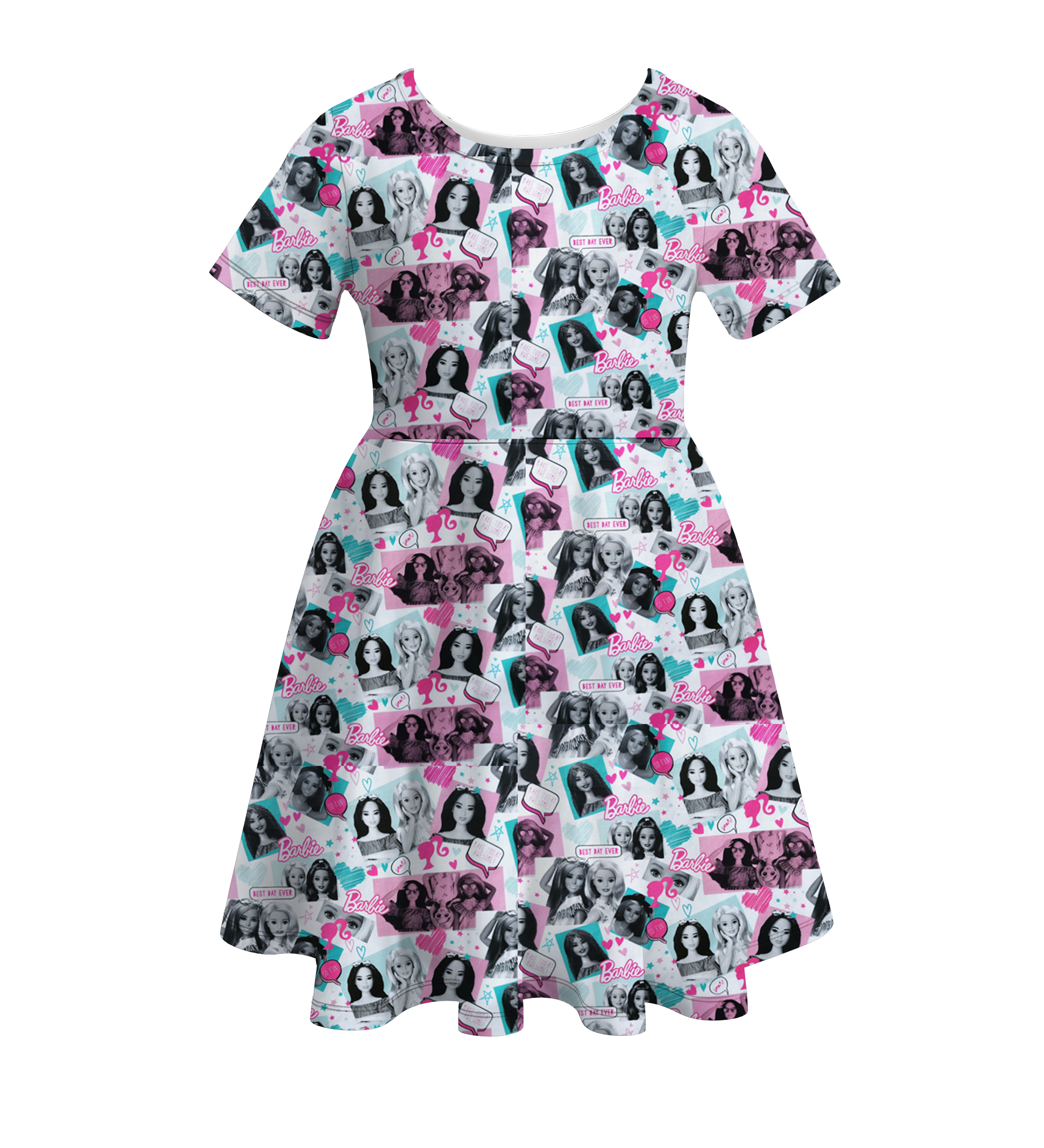 （Pre Order）Girls Summer Barbie Print Twirl Dress