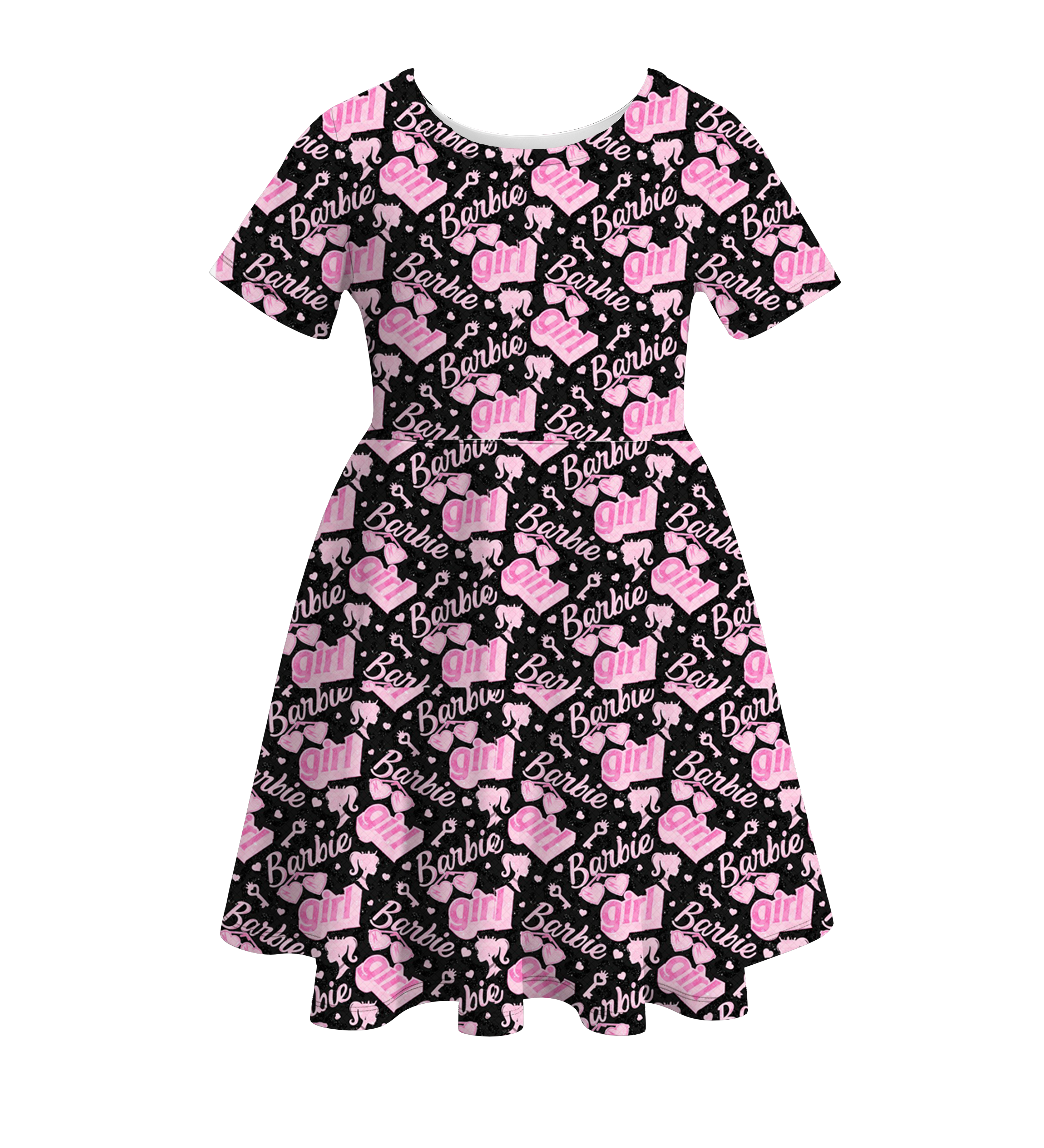 （Pre Order）Girls Summer Barbie Print Twirl Dress