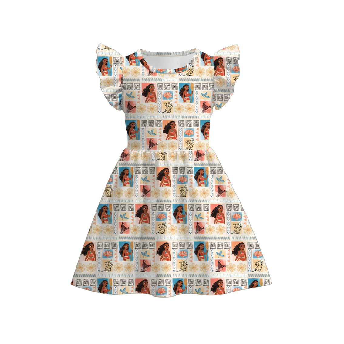 （Pre Order）Girls Summer Cartoon Print Dress