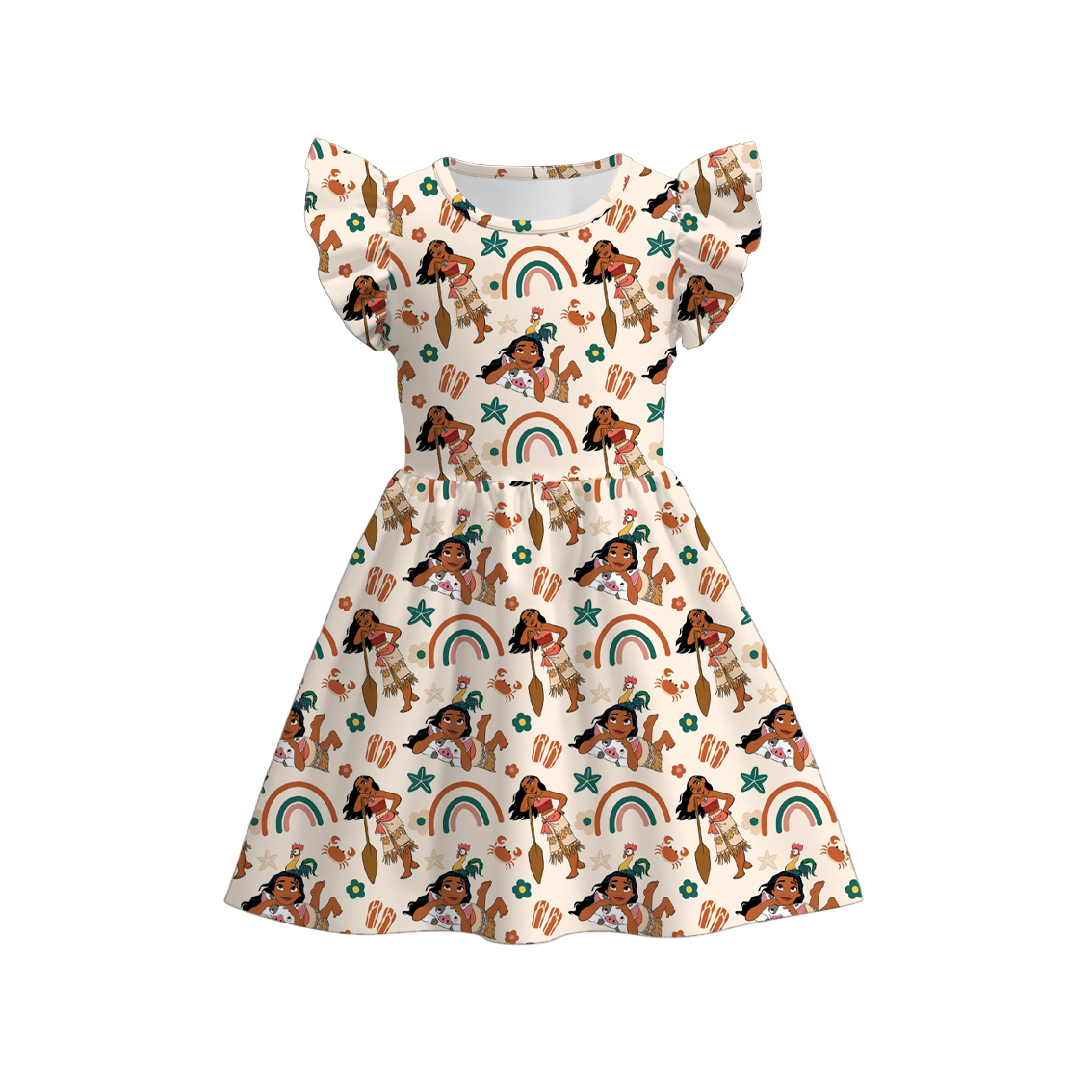 （Pre Order）Girls Summer Cartoon Print Dress