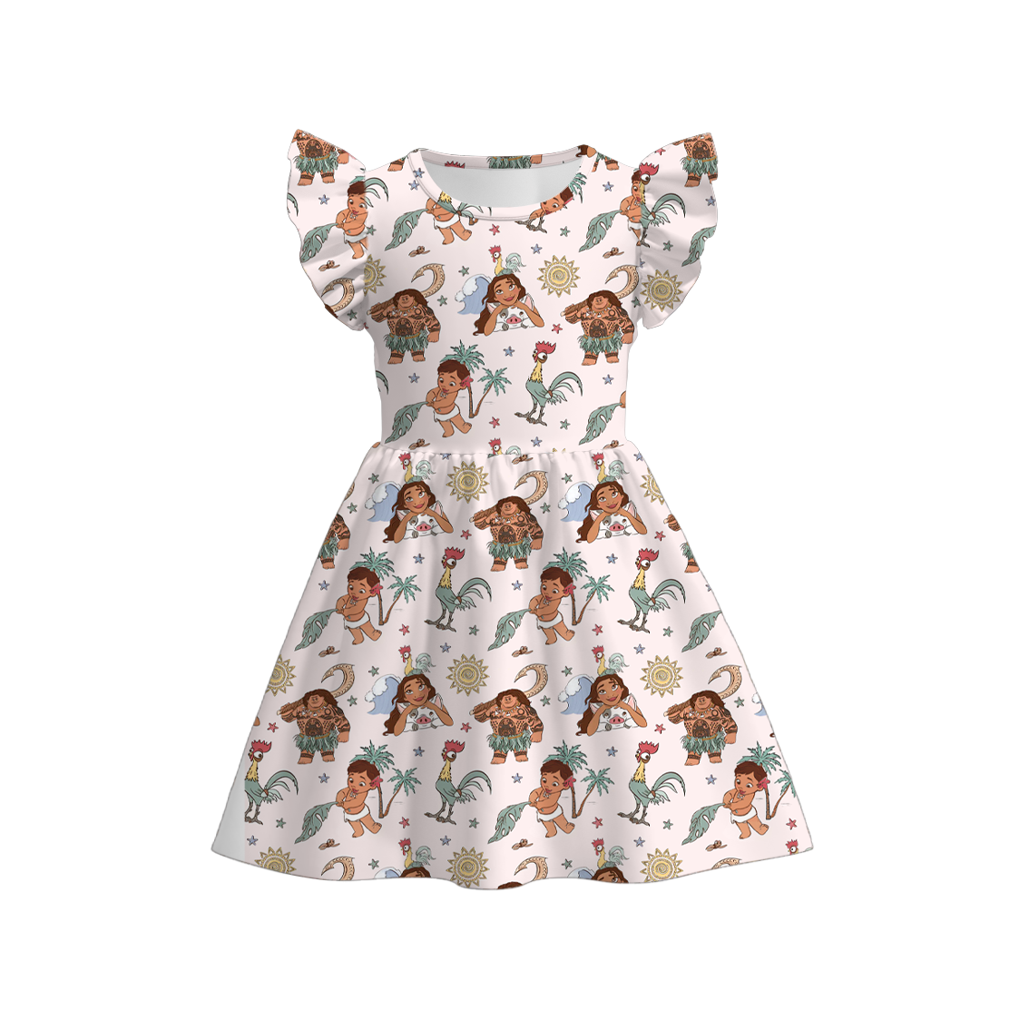 （Pre Order）Girls Summer Cartoon Print Dress