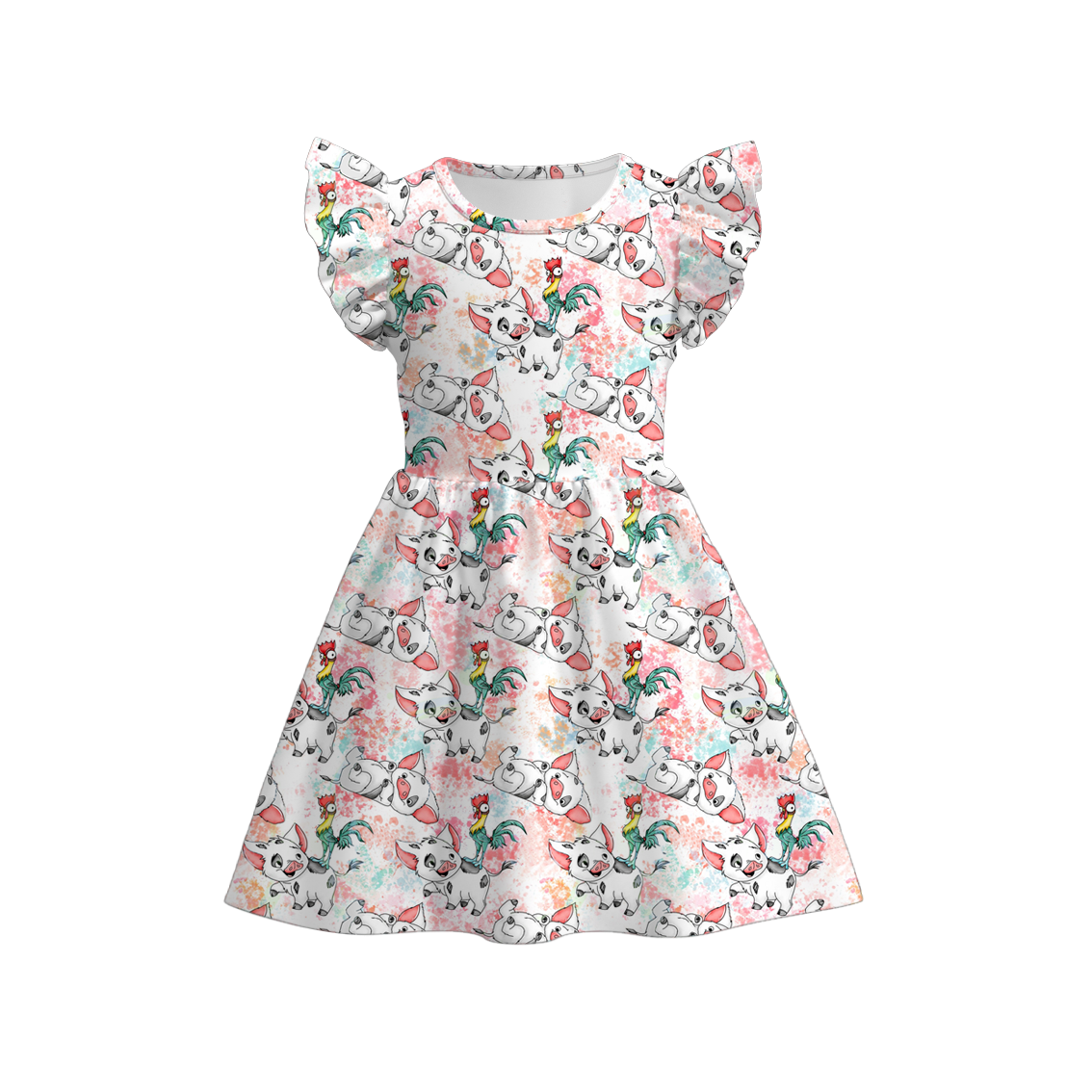 （Pre Order）Girls Summer Cartoon Print Dress