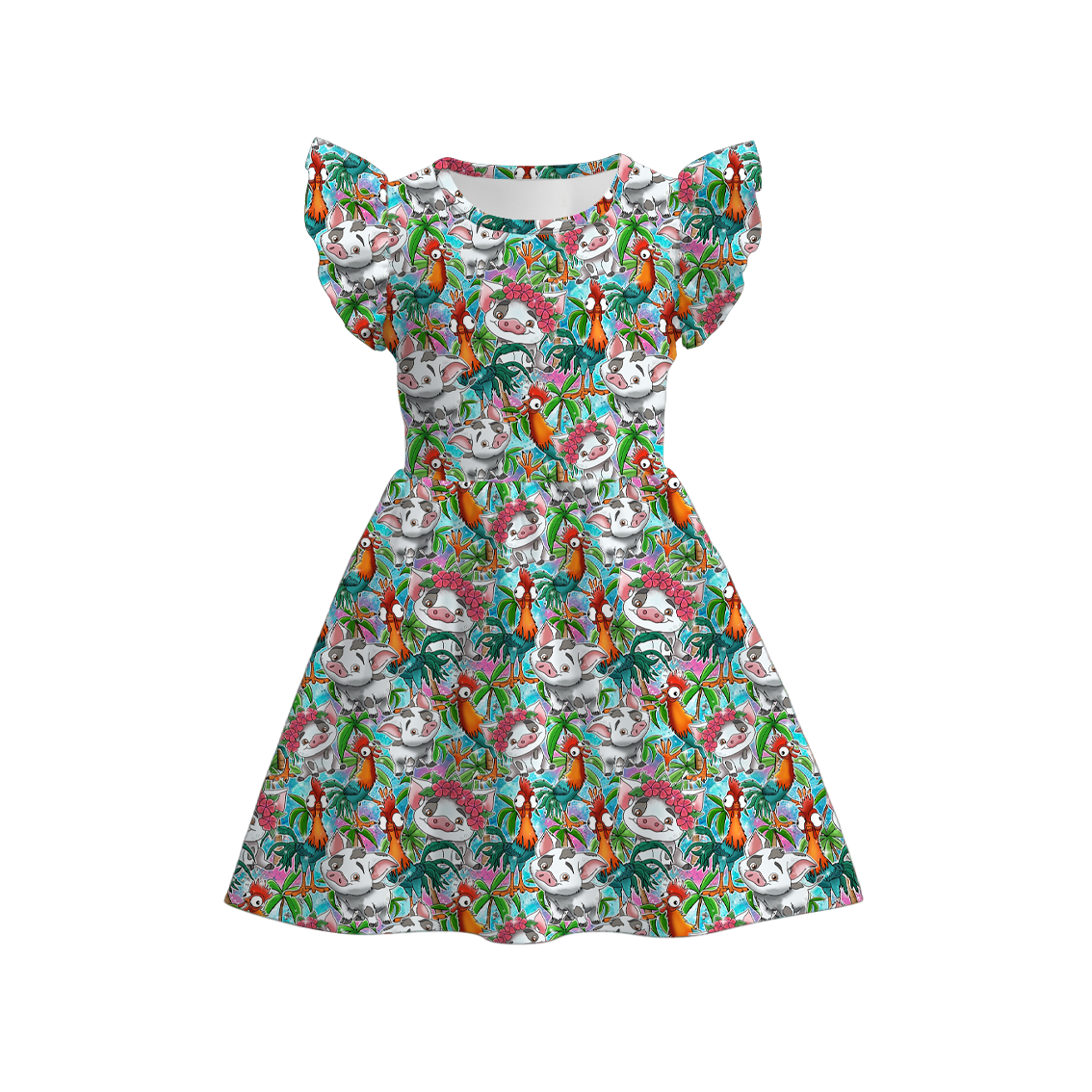 （Pre Order）Girls Summer Cartoon Print Dress