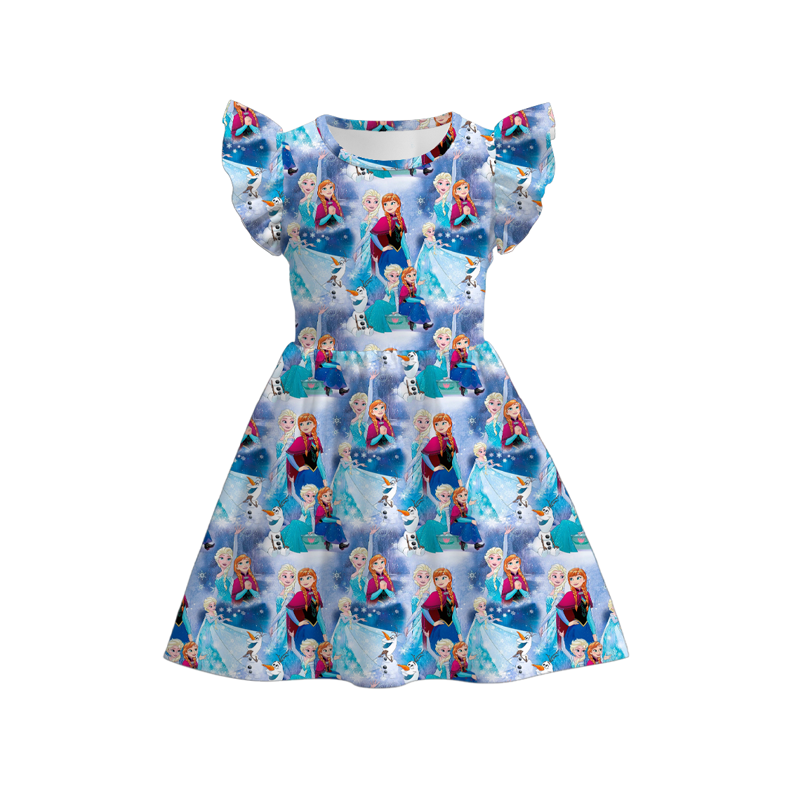 （Pre Order）Girls Summer Frozen Print Dress