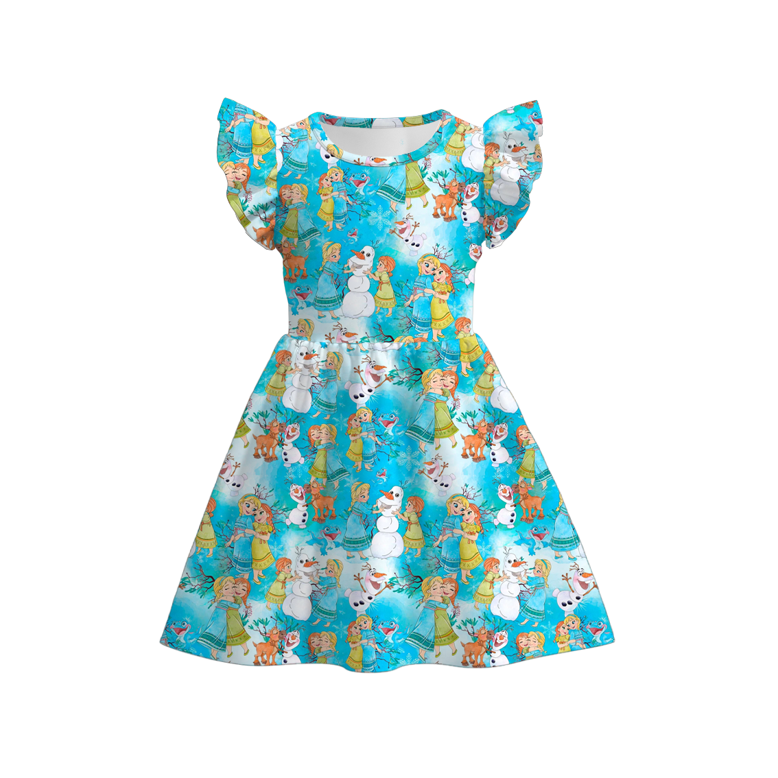 （Pre Order）Girls Summer Frozen Print Dress