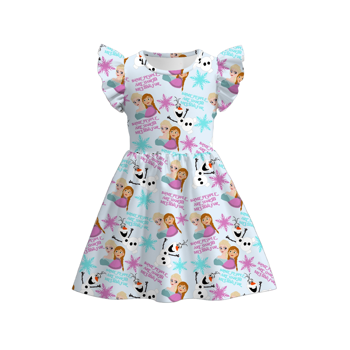 （Pre Order）Girls Summer Frozen Print Dress