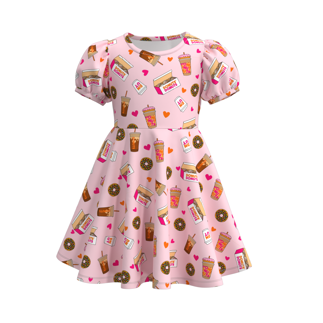 （Pre Order）Girls Summer French Fries Print Twirl Dress