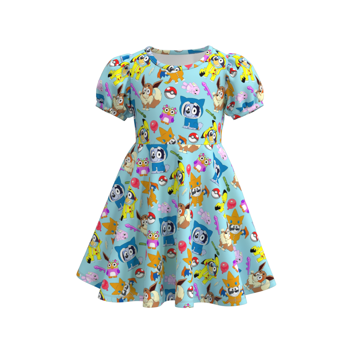 （Pre Order）Girls Summer Cartoon Print Twirl Dress