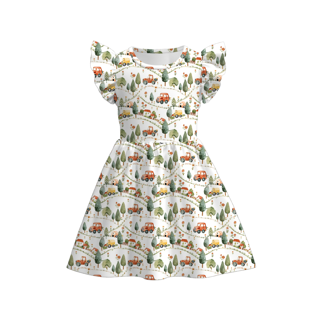 （Pre Order）Girls Summer Father's Day Print Twirl Dress