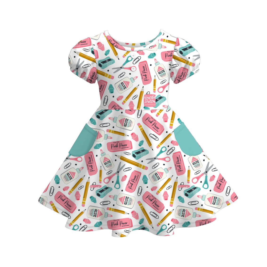 （Pre Order）Girls Back To School Print Milk Silk Dress