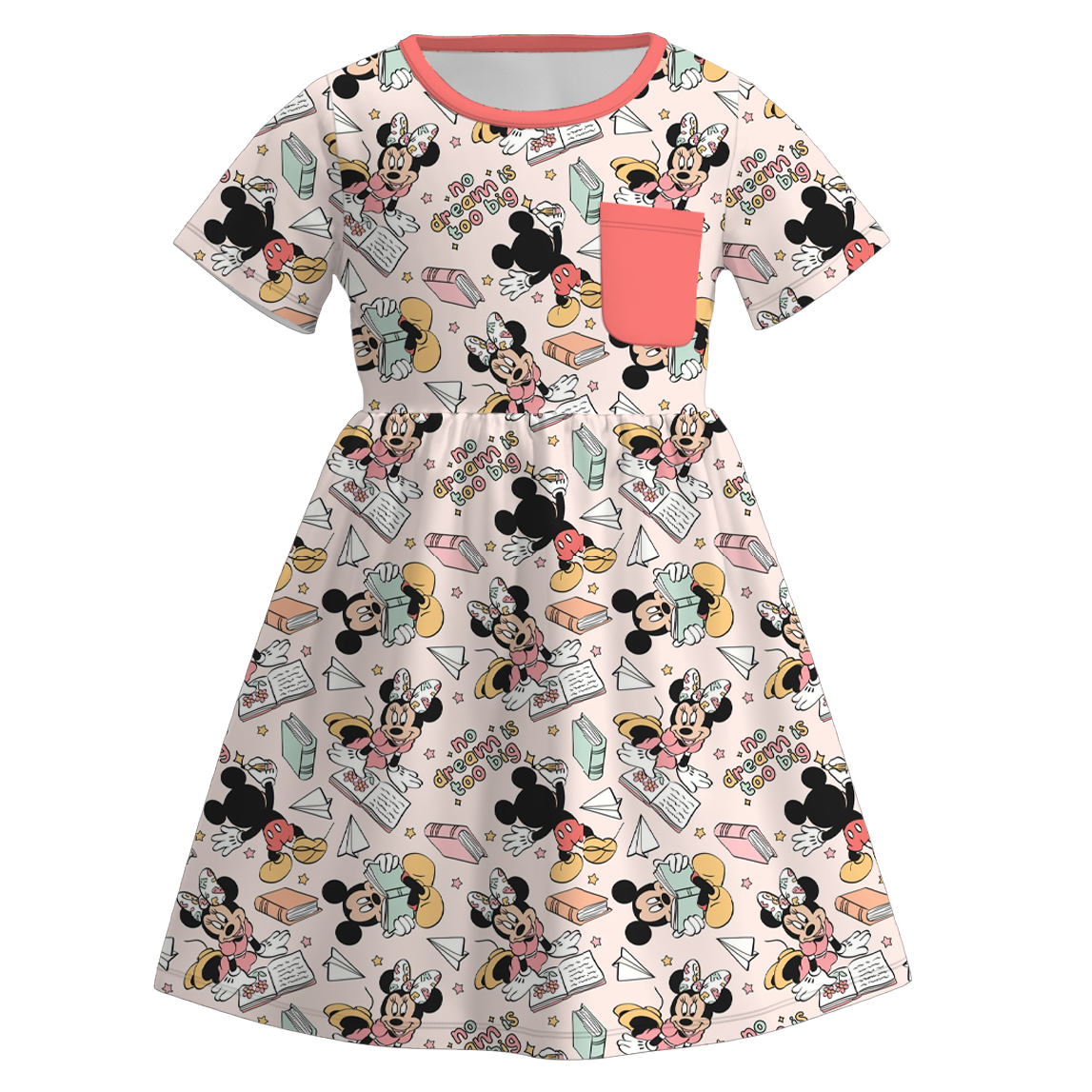 （Pre Order）Girls Back To School Print Milk Silk Dress