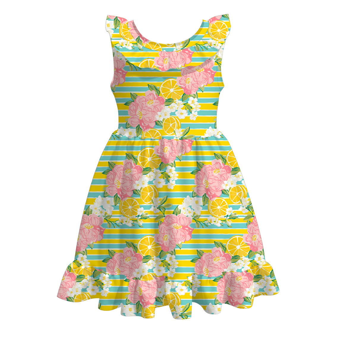 （Pre Order）Girls Under The Sea Print Milk Silk Dress