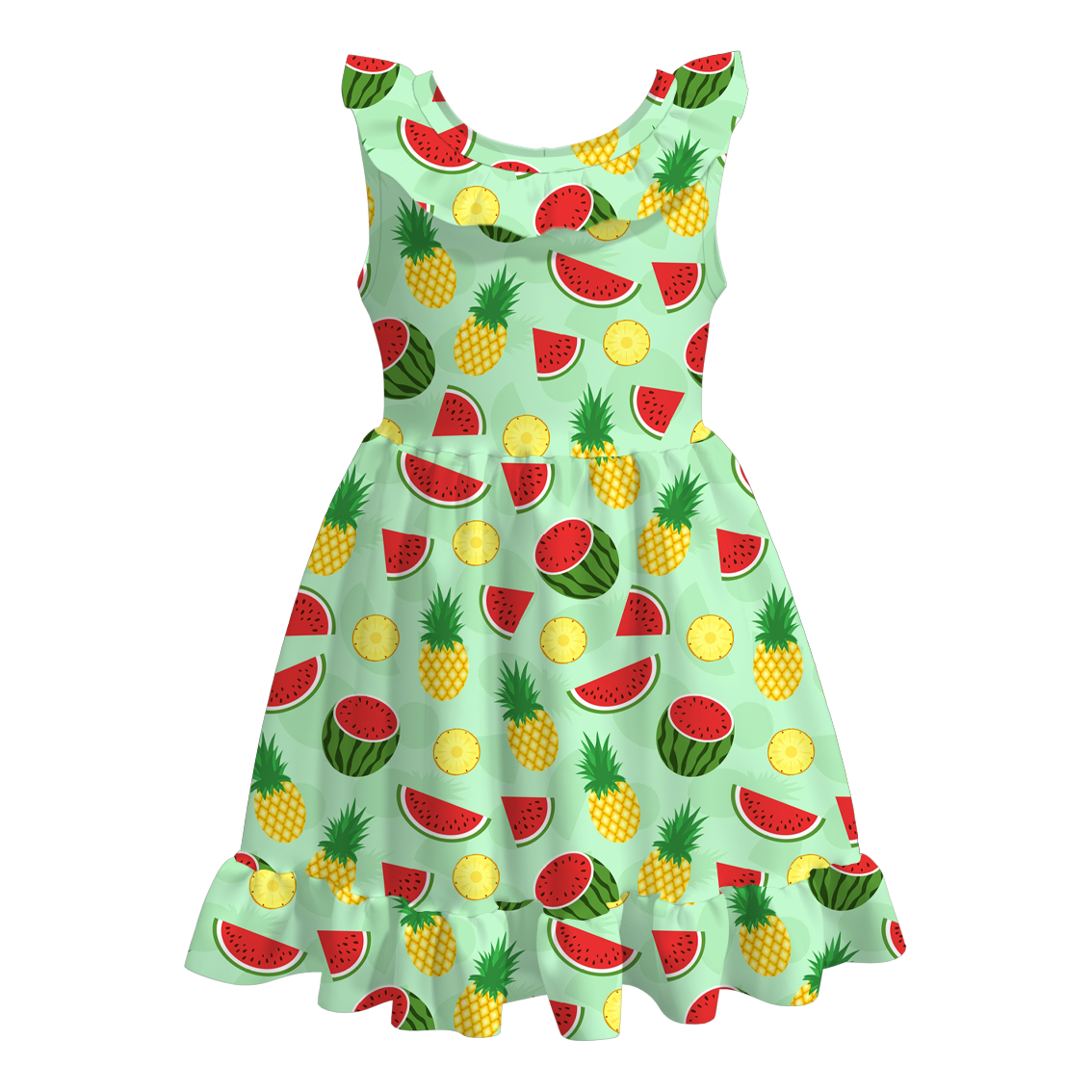 （Pre Order）Girls Sweet Summer Print Milk Silk Dress