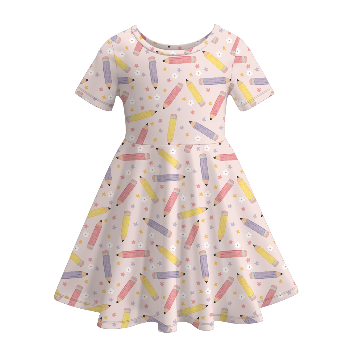 （Pre Order）Girls Back To School Print Twirl Dress