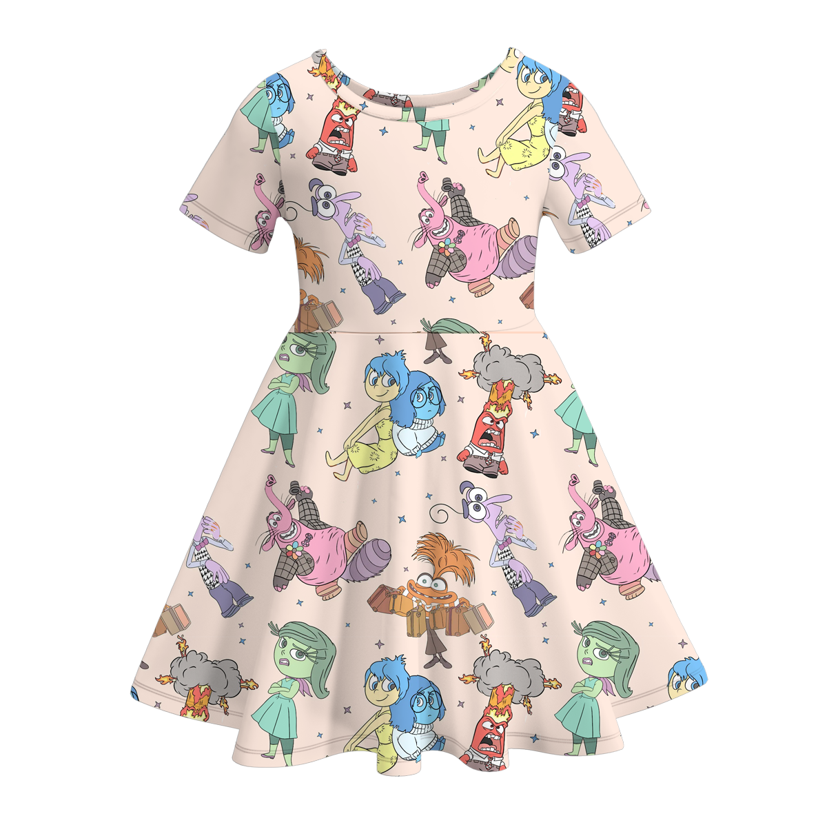 （Pre Order）Girls Cute Cartoon Print Twirl Dress