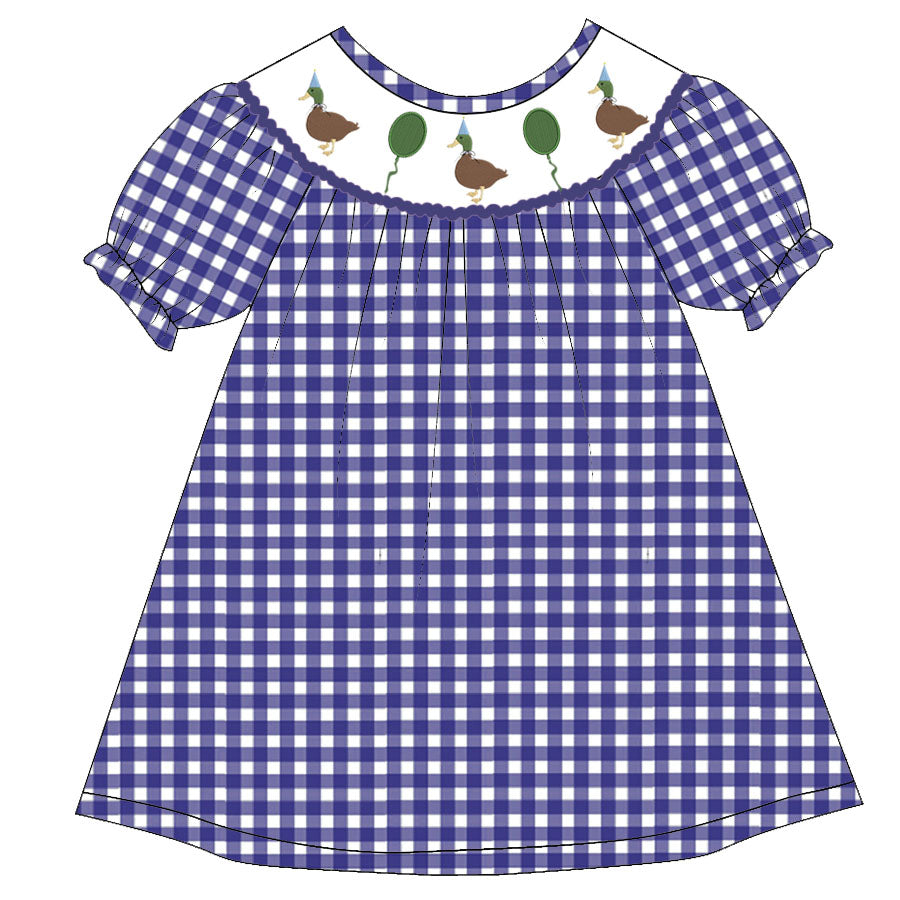 （Pre Order）Girls Farmer Embroidery Bubbles Smocked Dress