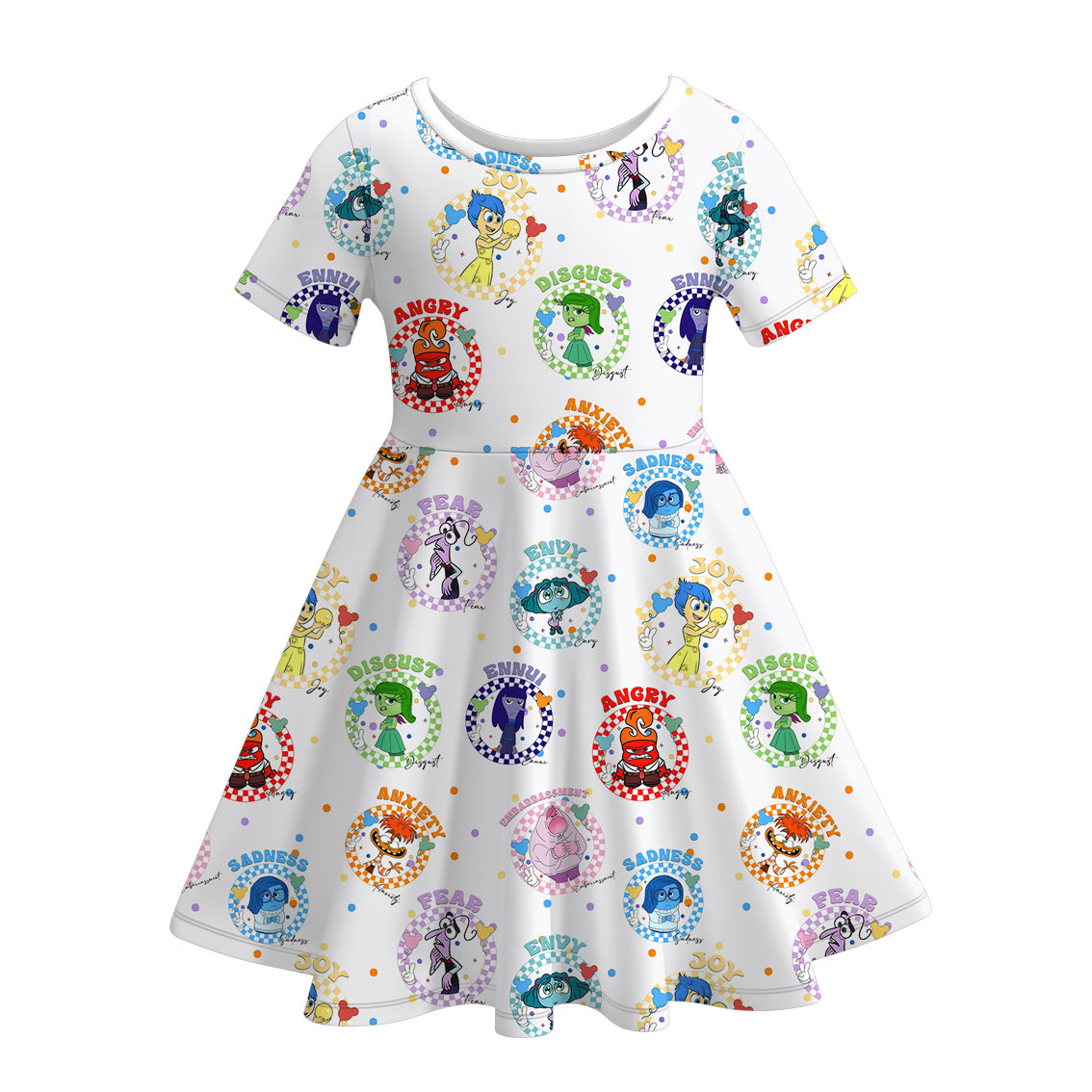 （Pre Order）Girls Cute Cartoon Print Twirl Dress