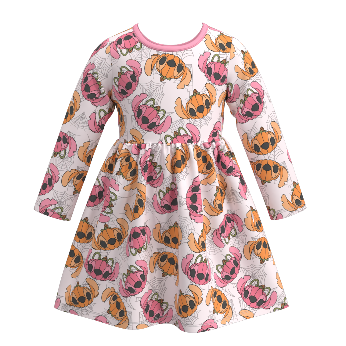 （Pre Orders）Girls Halloween Cartoon Print  Dress