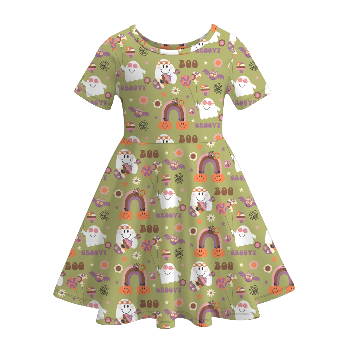 （Pre Order）Girls Halloween Print Dress