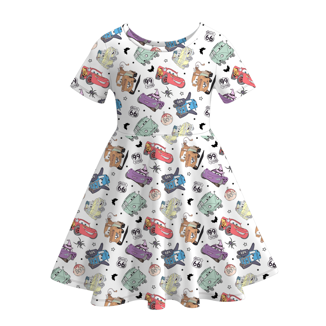 （Pre Order）Girls Cute Cartoon Print Twirl Dress