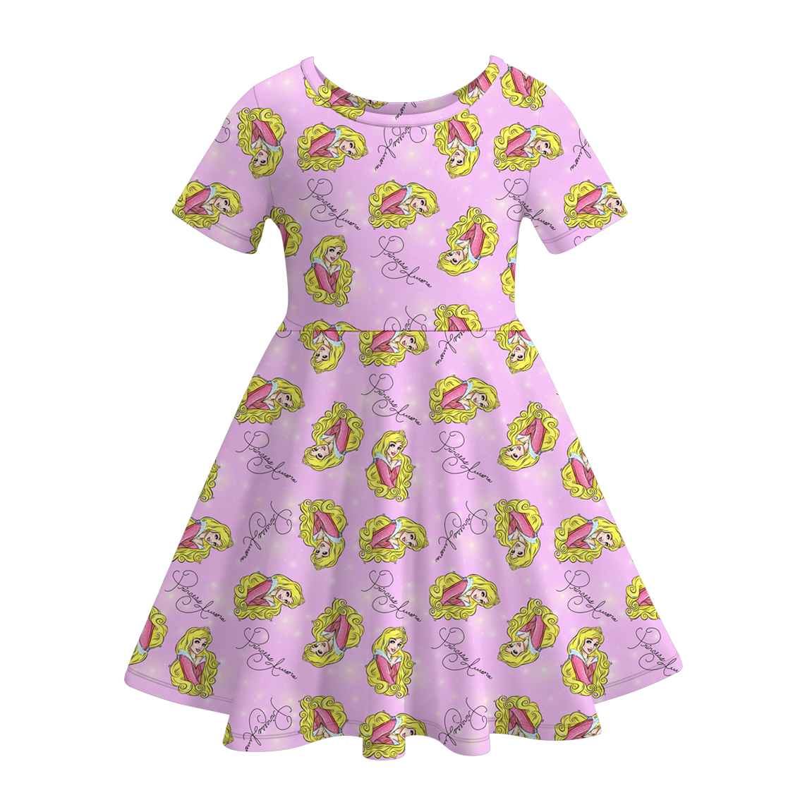 （Pre Order）Girls Cute Cartoon Print Twirl Dress