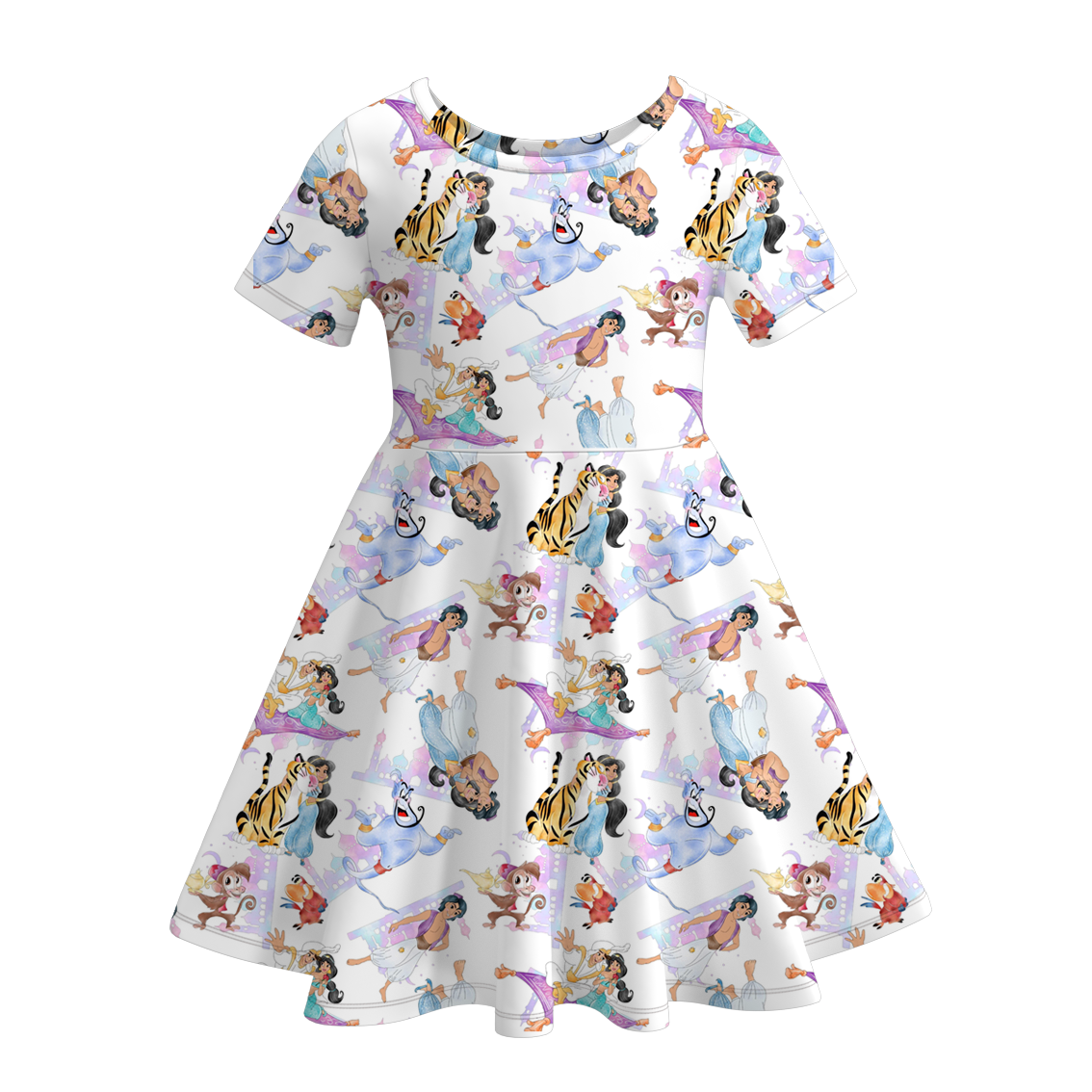 （Pre Order）Girls Cute Cartoon Print Twirl Dress