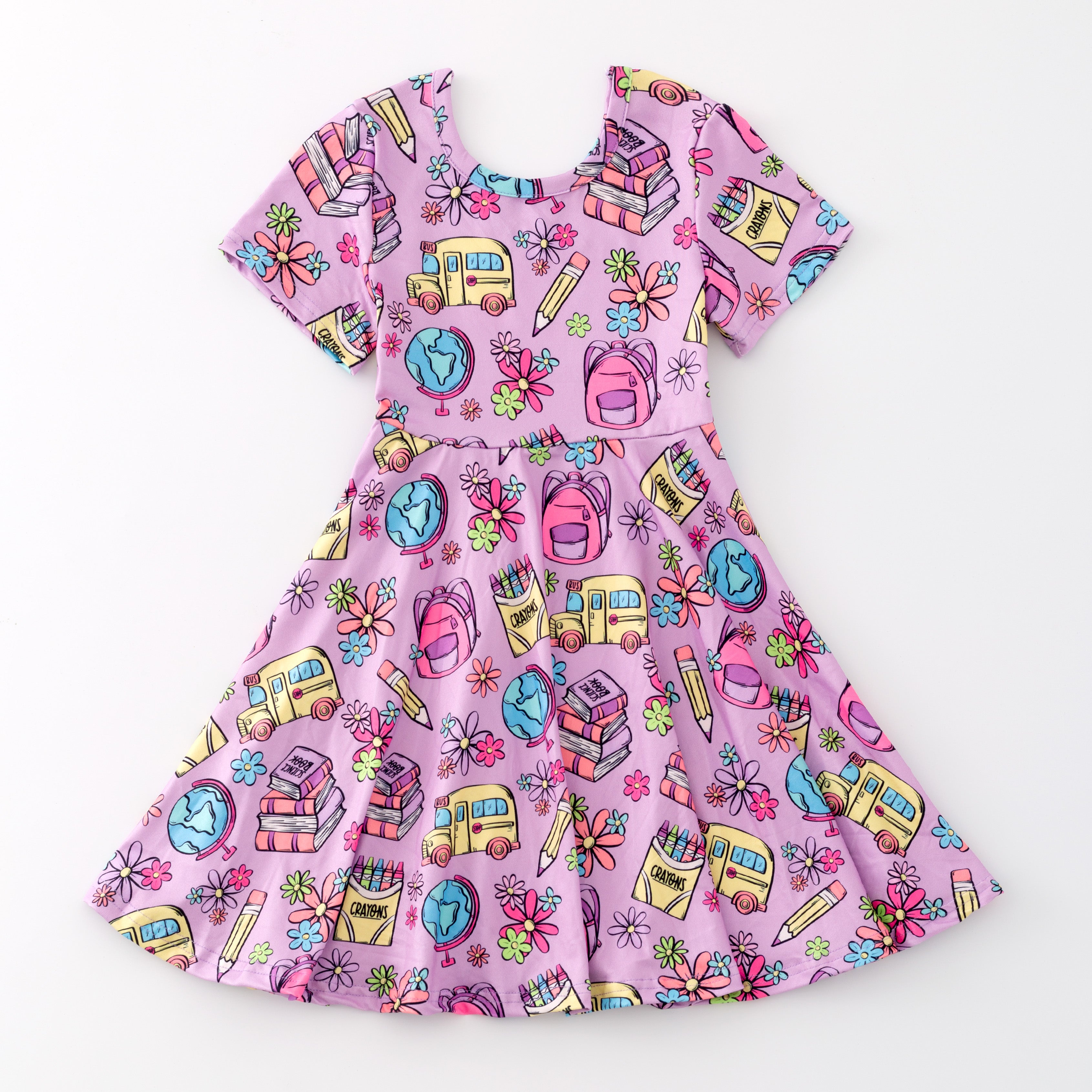 （Pre Order）Girls Back To School Print Dress