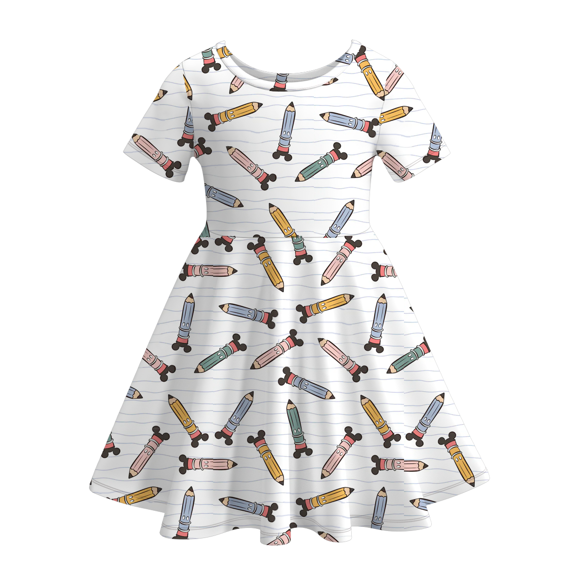 （Pre Order）Girls Back To School Print Dress