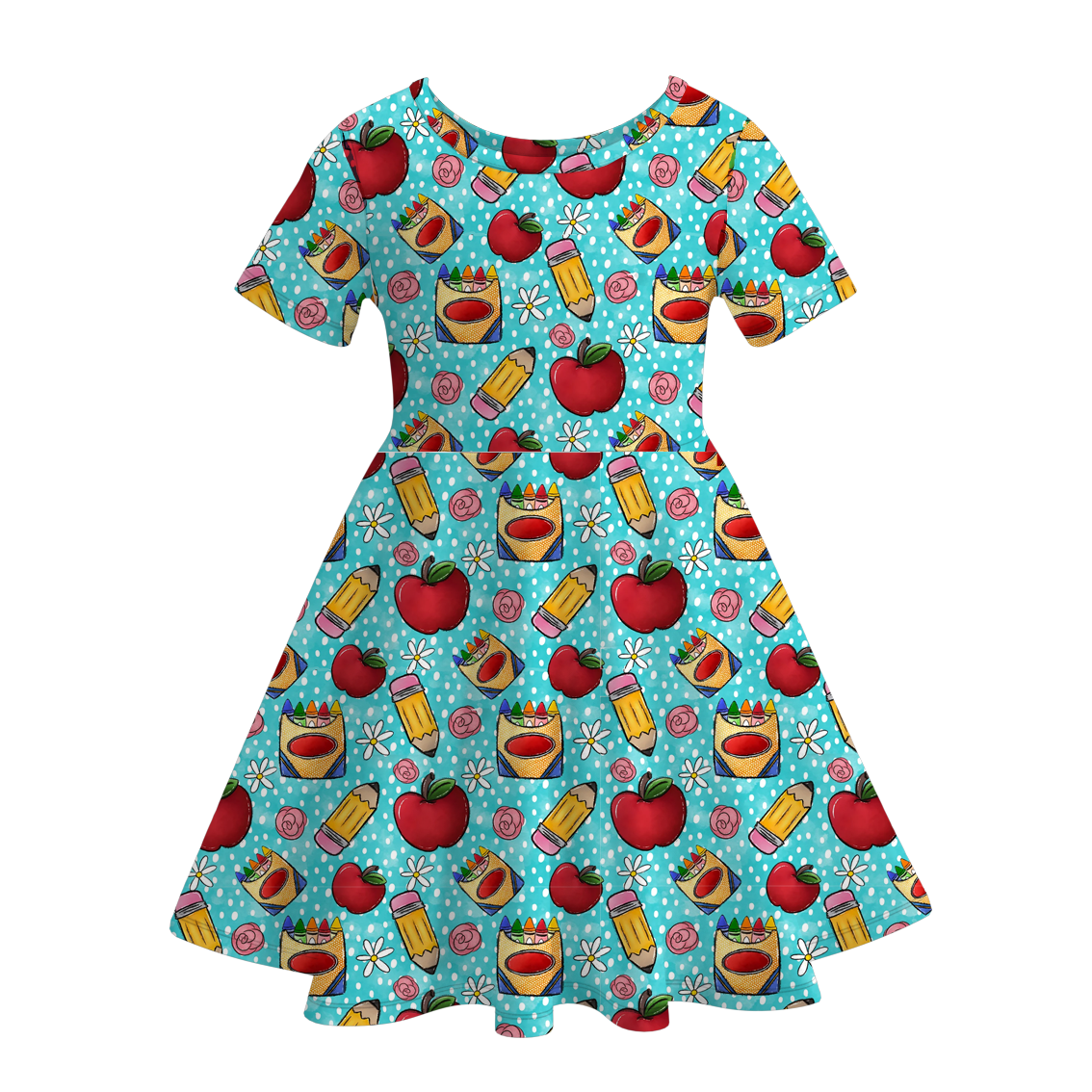 （Pre Order）Girls Back To School Print Dress