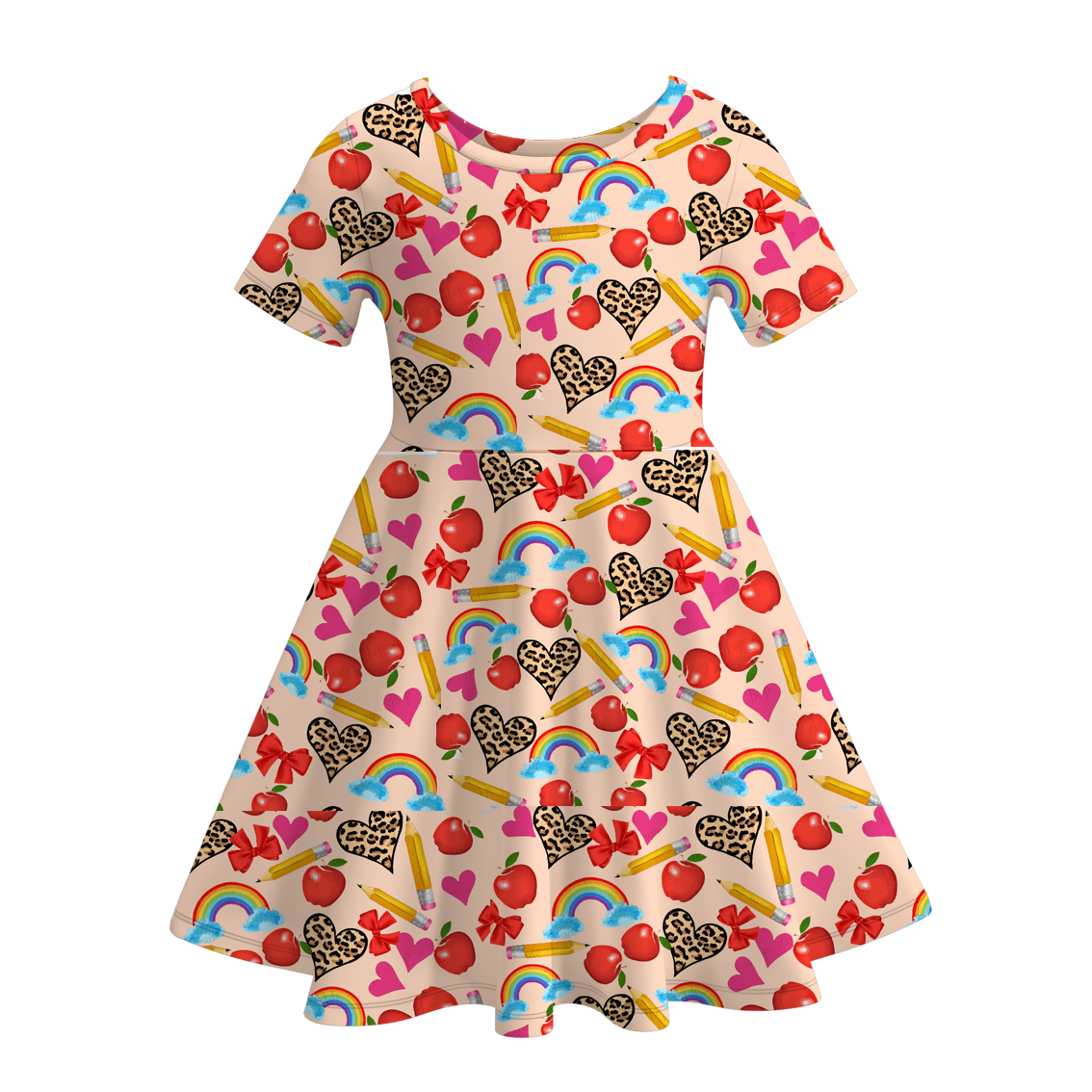 （Pre Order）Girls Back To School Print Dress