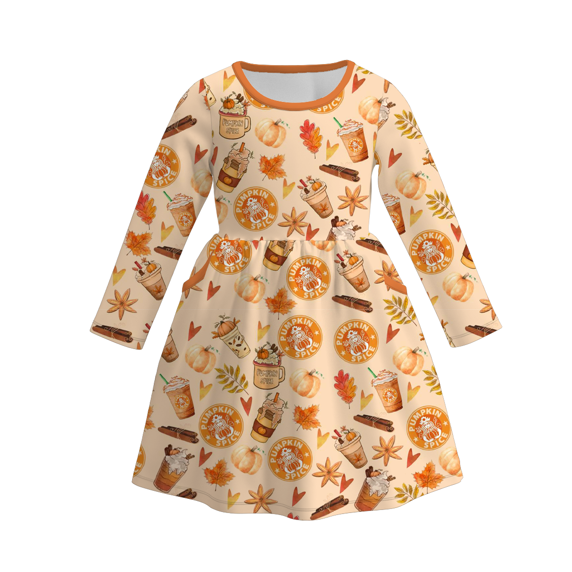 （Pre Order）Girls Coffee Or Lattes Print Dress