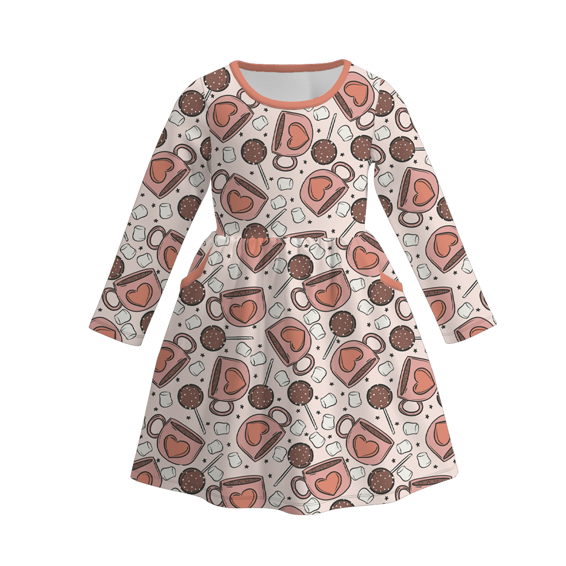 （Pre Order）Girls Coffee Or Lattes Print Dress