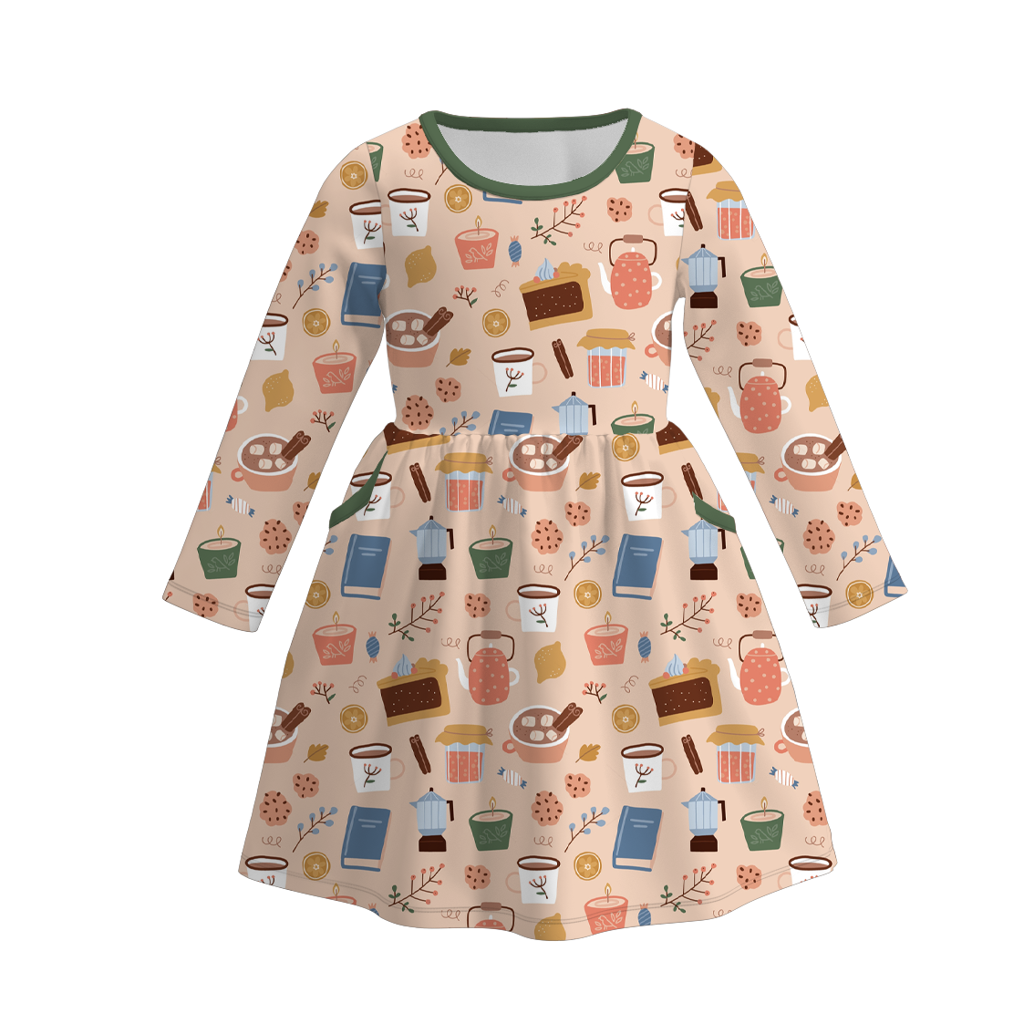 （Pre Order）Girls Coffee Or Lattes Print Dress