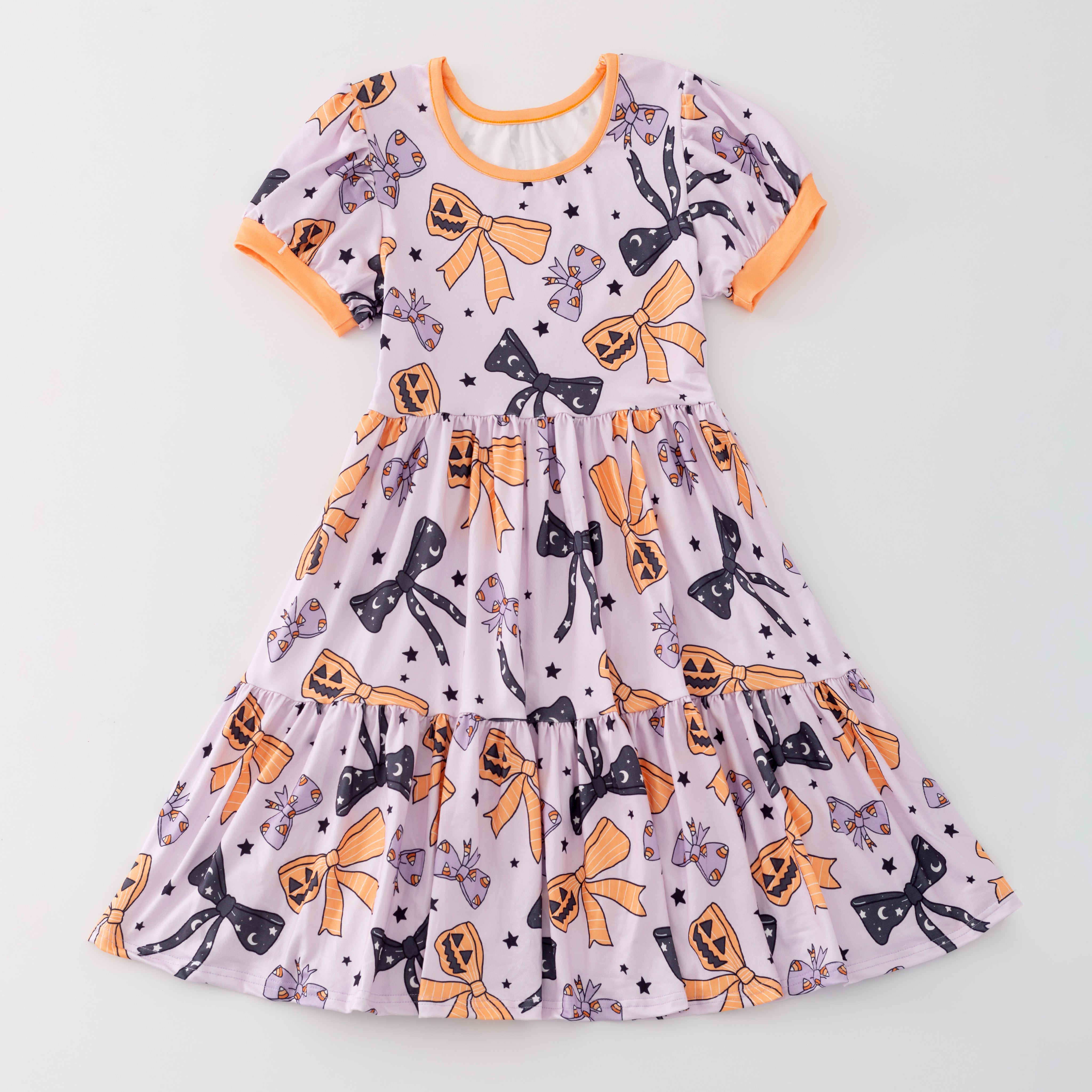 （Pre Orders）Girls Halloween Cartoon Print Dress