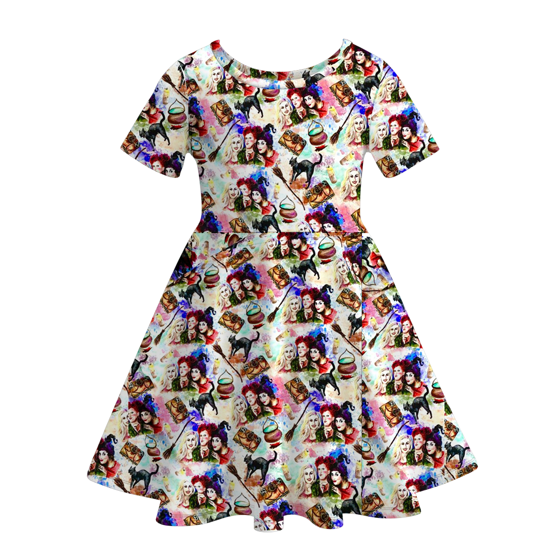 （Pre Order）Girls Halloween Cartoon Print Dress