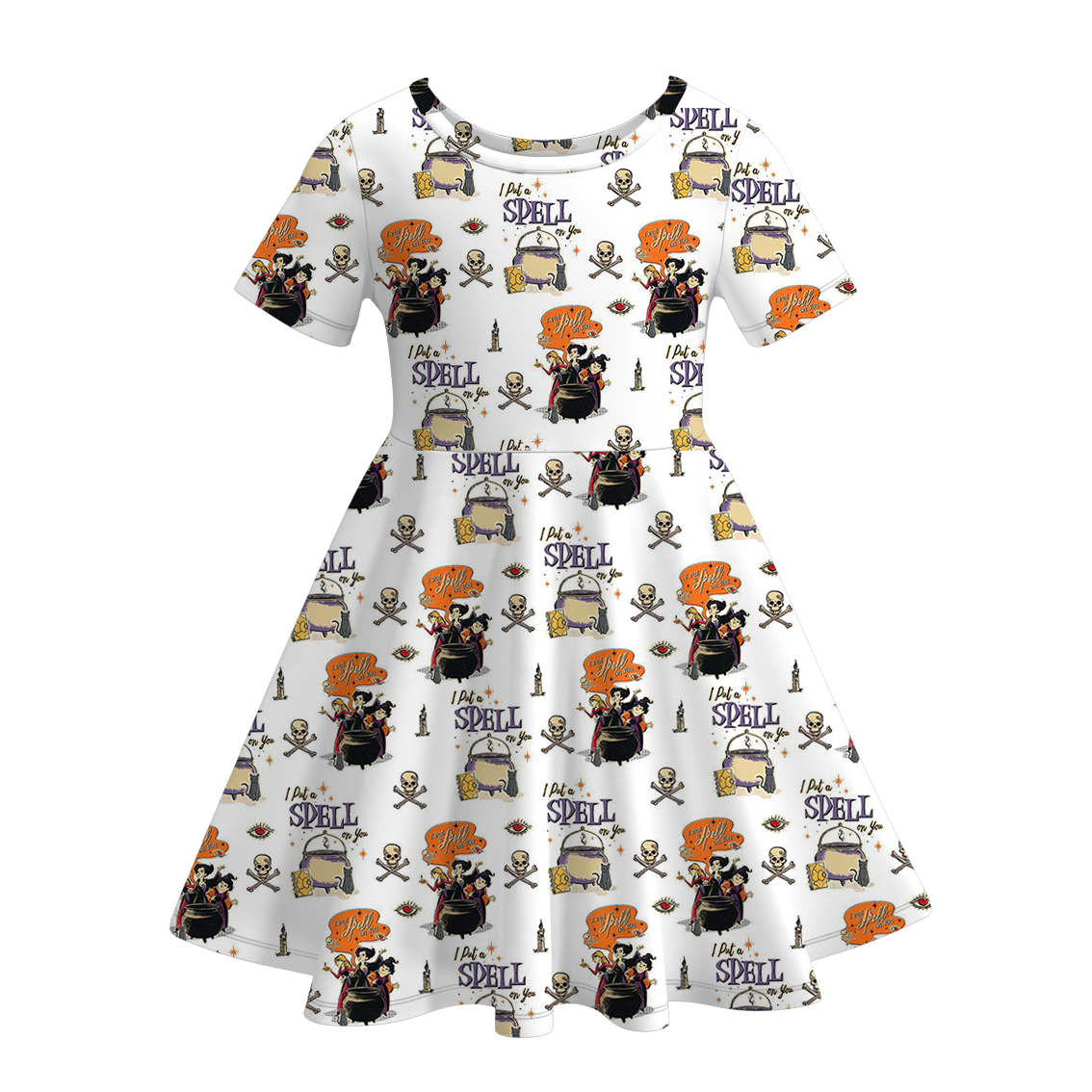 （Pre Order）Girls Halloween Cartoon Print Dress