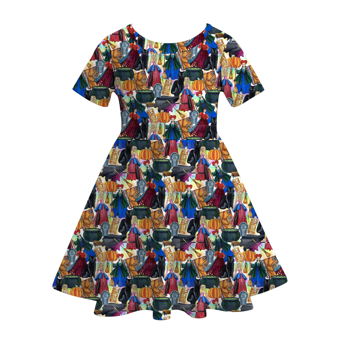 （Pre Order）Girls Halloween Cartoon Print Dress