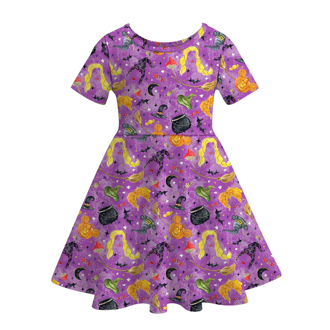 （Pre Order）Girls Halloween Cartoon Print Dress