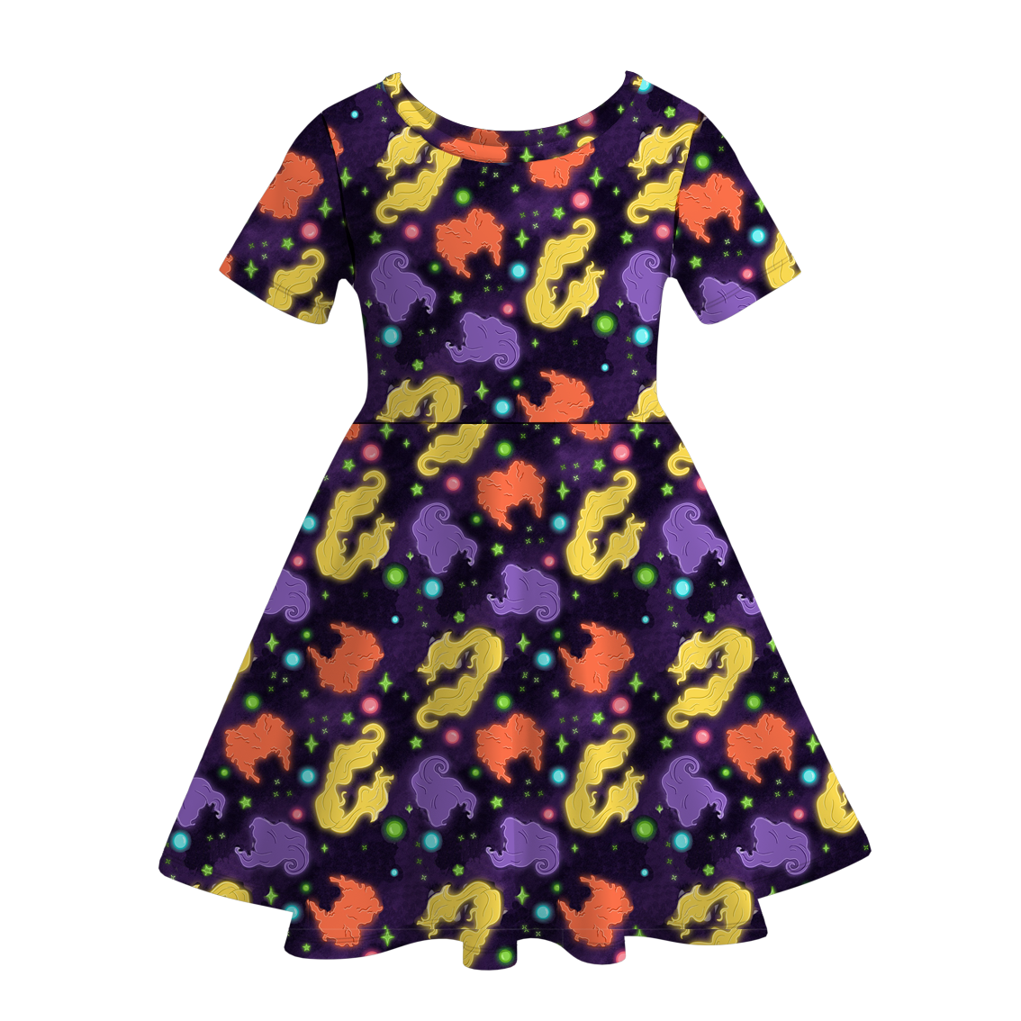 （Pre Order）Girls Halloween Cartoon Print Dress