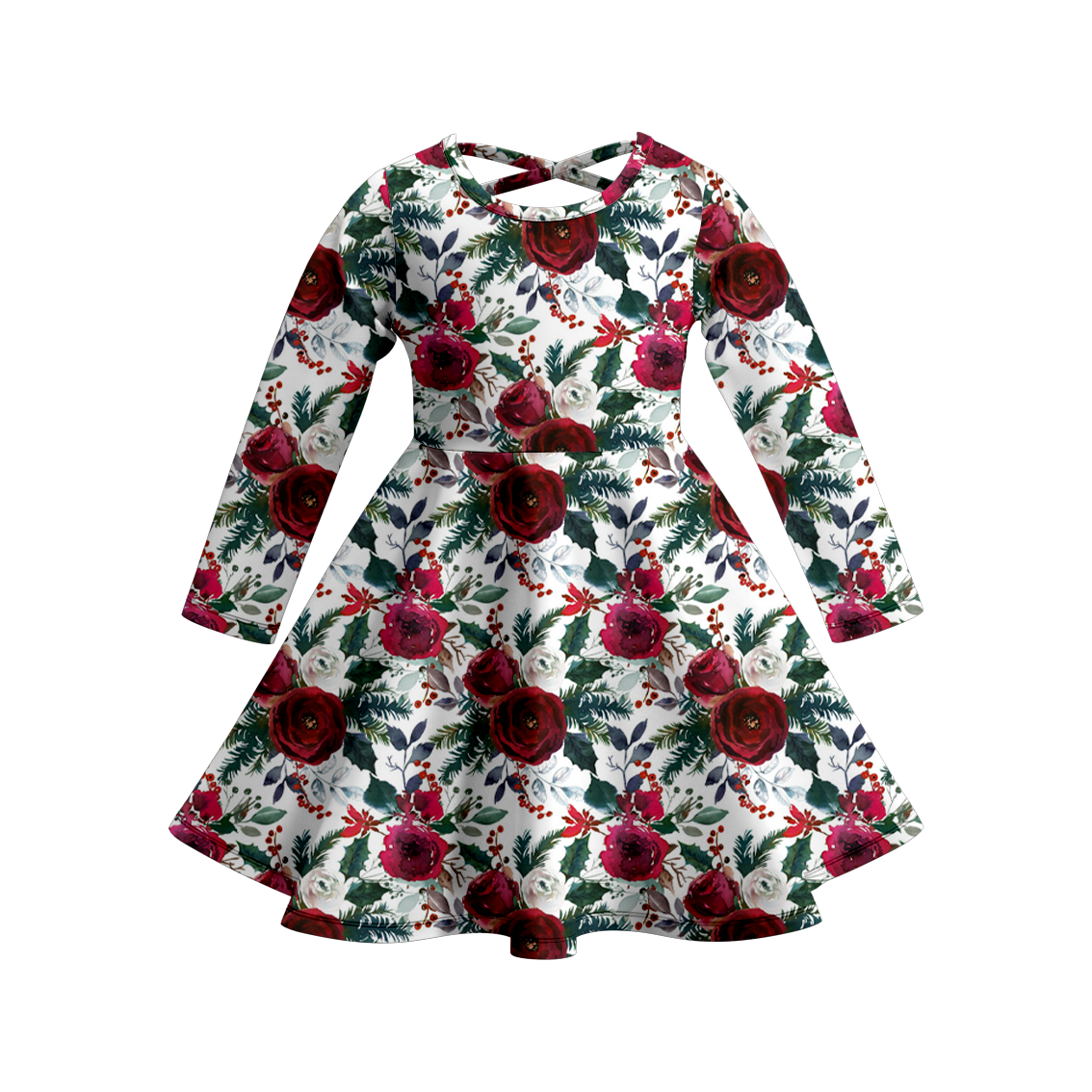 （Pre Order）Girls Christmas Print Milk Silk Dress